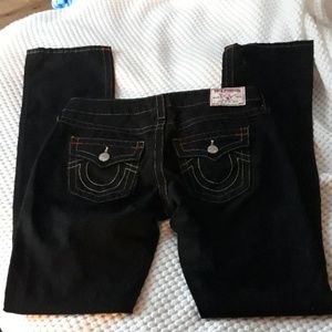 Black True Religion With Gold Stitching 